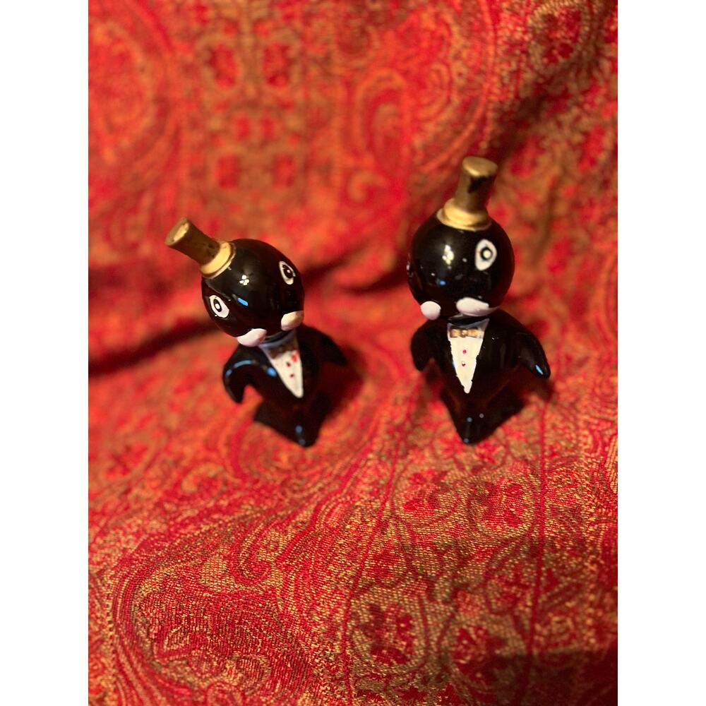 Top Hat Walrus Salt and Pepper Shakers